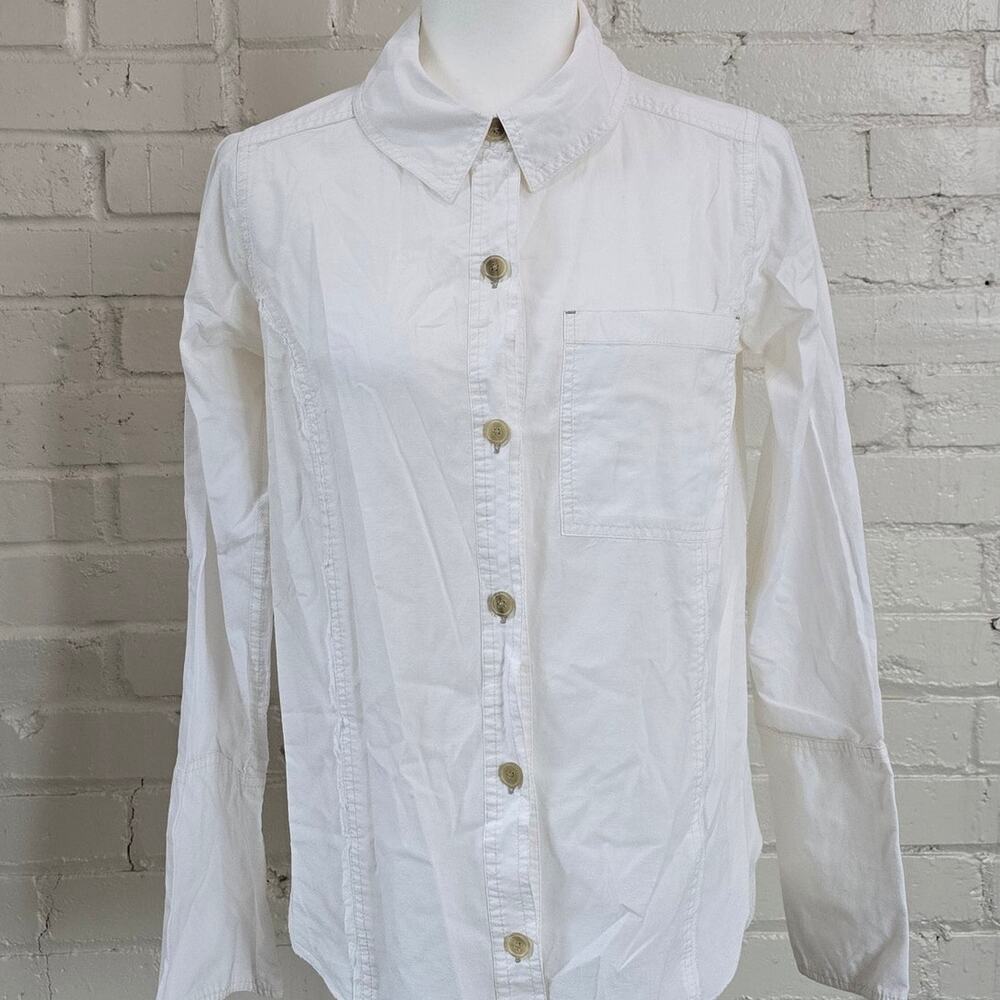 Free People We The Free | White Utility Blouse | Long Sleeve | Multi Button Cuff